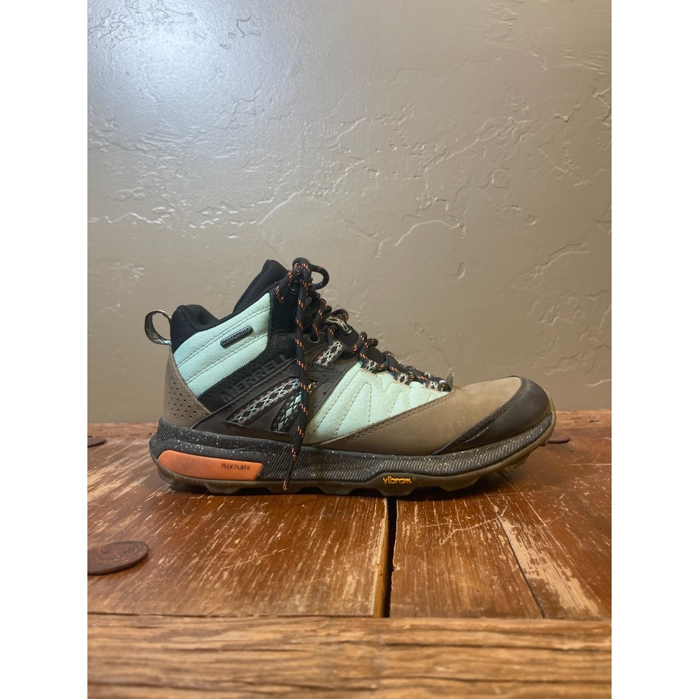 Merrell Zion Mid Waterproof Hiking Boots Womens 7.5 Blue Outdoor Trail Non Slip